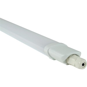 Weiße REV LED-Feuchtraumleuchte Super Slim, 70 cm, für Keller und Garage.