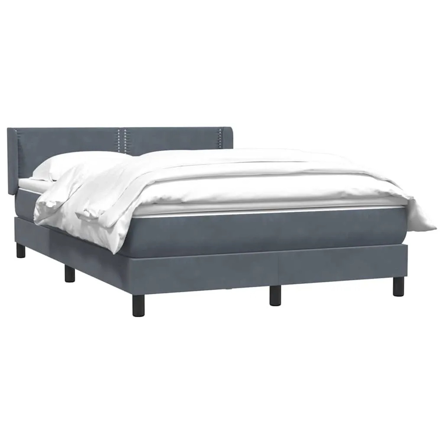 vidaXL Boxspringbett mit Matratze Dunkelgrau 160x220 cm Samt 3318076 günstig online kaufen