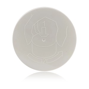 Deckel der Bayzid Chlorgranulat Dose mit Hinweisen zur Anwendung für die Pool Desinfektion.