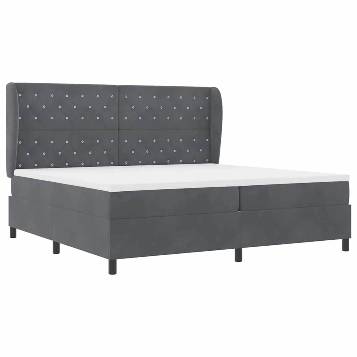 vidaXL Boxspringbett mit Matratze Dunkelgrau 200 x 200 cm Samt 3340893 günstig online kaufen
