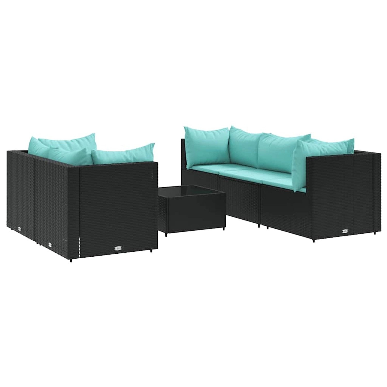 vidaXL 6-Tlg Garten-Lounge-Set mit Kissen Schwarz Poly Rattan 3308020 günstig online kaufen