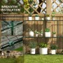 Outsunny Blumenregal aus Metall, dreistufig, mit Pflanzen dekoriert. Dekorative Gartenfigur.
