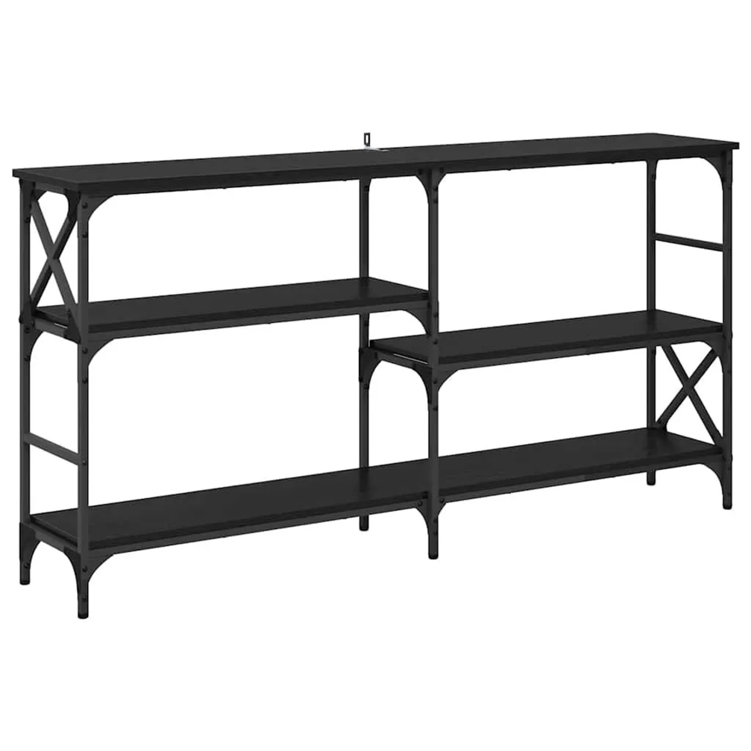 vidaXL Konsolentisch mit Regal Schwarz Eichen-Optik 150 x 29 x 76,5 cm 882798