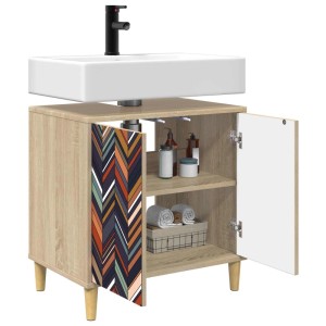 vidaXL Badezimmerschrank OMMEN Sonoma 60 x 40 x 60 cm Holzwerkstoff 8007399
