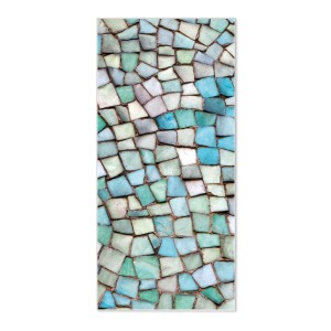 Banjado Magnettafel 37x78cm mit blauem Mosaik Muster. Wanddekoration, Pinnwand für Notizen mit Magneten.