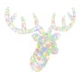 Bunter vidaXL Rentierkopf aus Acryl, 60 cm, mit LED-Beleuchtung für stimmungsvolle Weihnachtsdekoration.