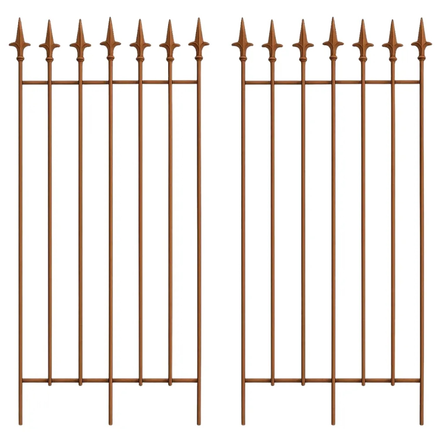 DELUKE Rankgitter FREYA 2er Set 50x0,7x100cm Metall Antik-Braun Rankhilfe Kletterpflanzen Gartendekoration