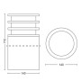 Skizze der Philips Hue LED-Wegeleuchte Lucca, anthrazit, mit Maßen 77x14,2 cm.