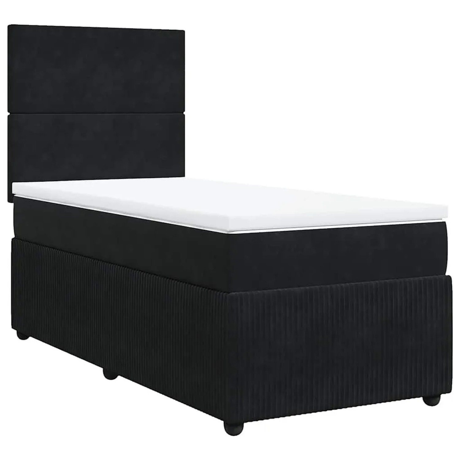 vidaXL Boxspringbett mit Matratze Schwarz 90x200 cm Samt 3294534 günstig online kaufen