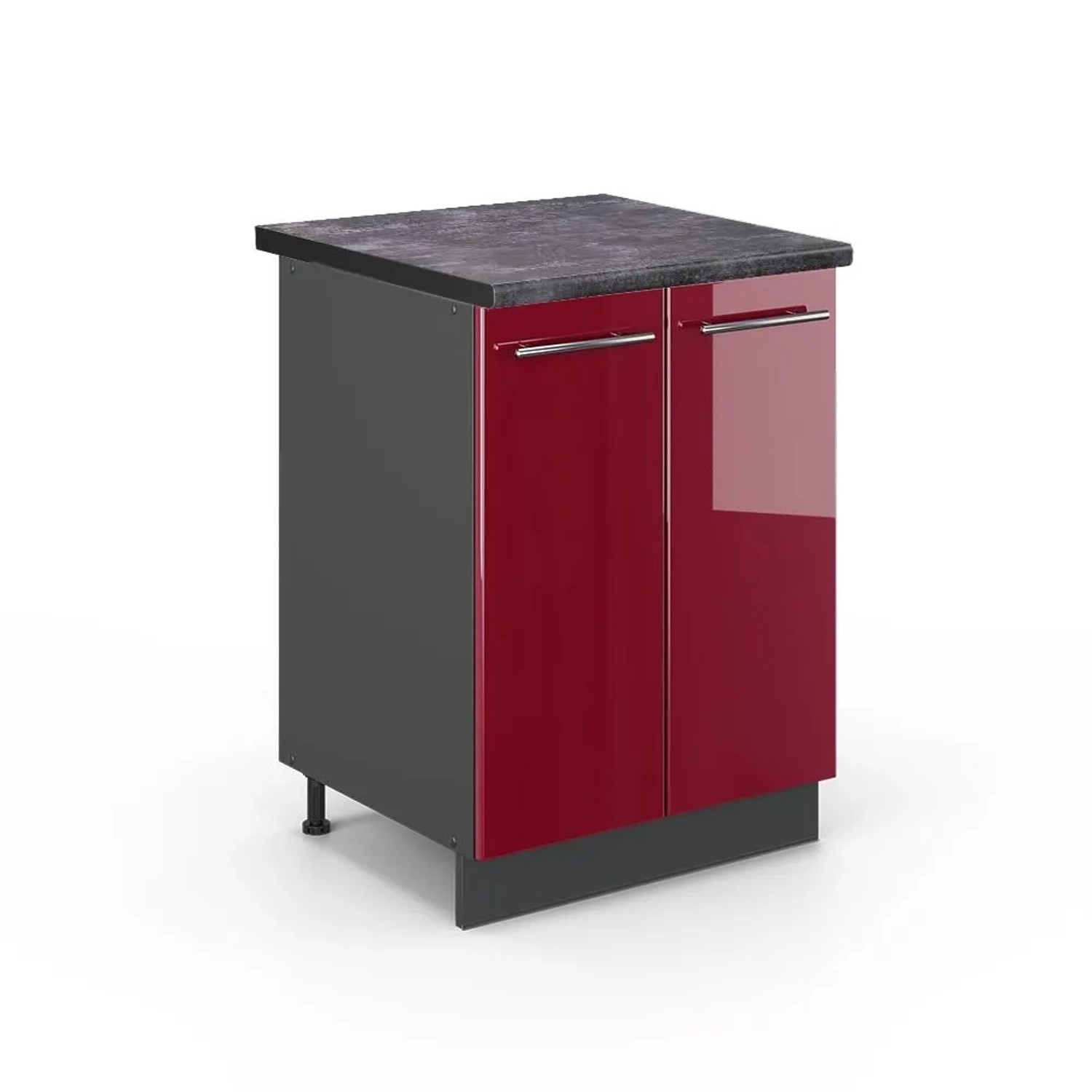 Vicco Küchenunterschrank Fame-Line Bordeaux Hochglanz Anthrazit 60 cm AP Anthrazit