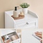 Songmics Badezimmerschrank Siren, weiß, mit Schublade und Wäschesammler.
