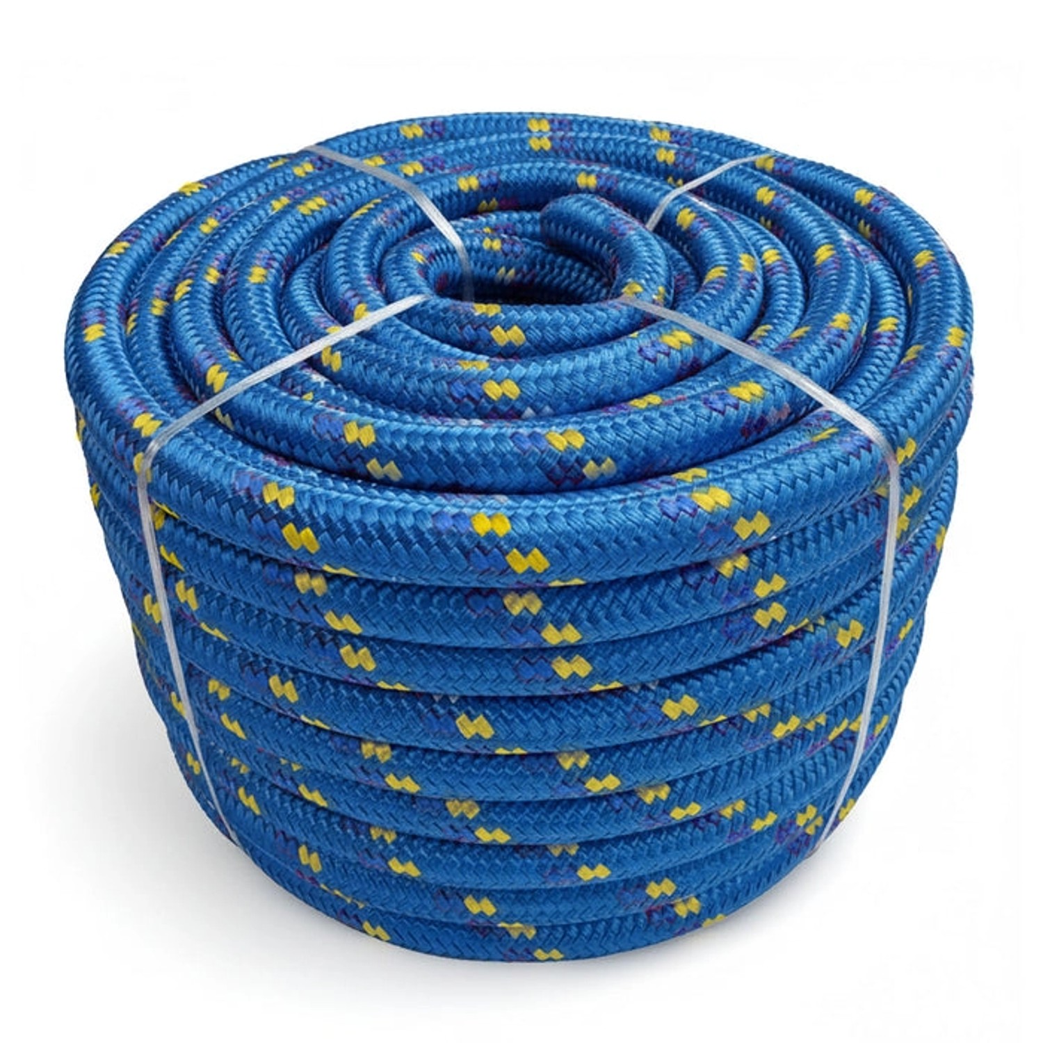 Floordirekt Polypropylen Seil K2 Reißfest Universal Blau-Gelb Ø 18 mm Länge 50 m