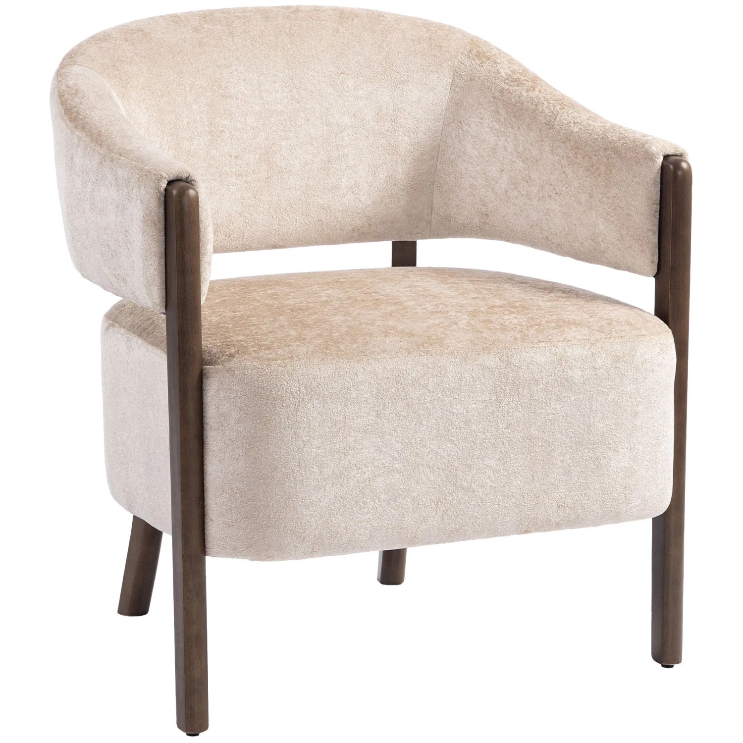 HOMCOM Sessel Polyester Holz 71L x 63,5B x 78,5H cm Beige