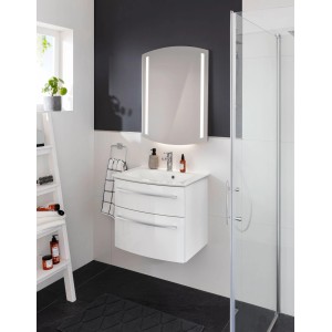 Fackelmann Badmöbel-Set B.Style, 2-teilig, 63,2 cm, Weiß: Waschtisch mit Unterschrank und zwei Schubladen.