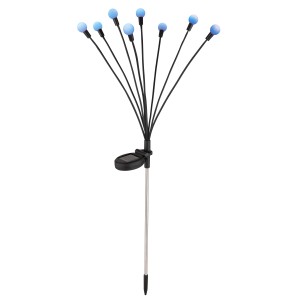 Globo Solarleuchte aus Edelstahl, 70 cm, mit RGB-Farbwechsler für stimmungsvolle Außenbeleuchtung.