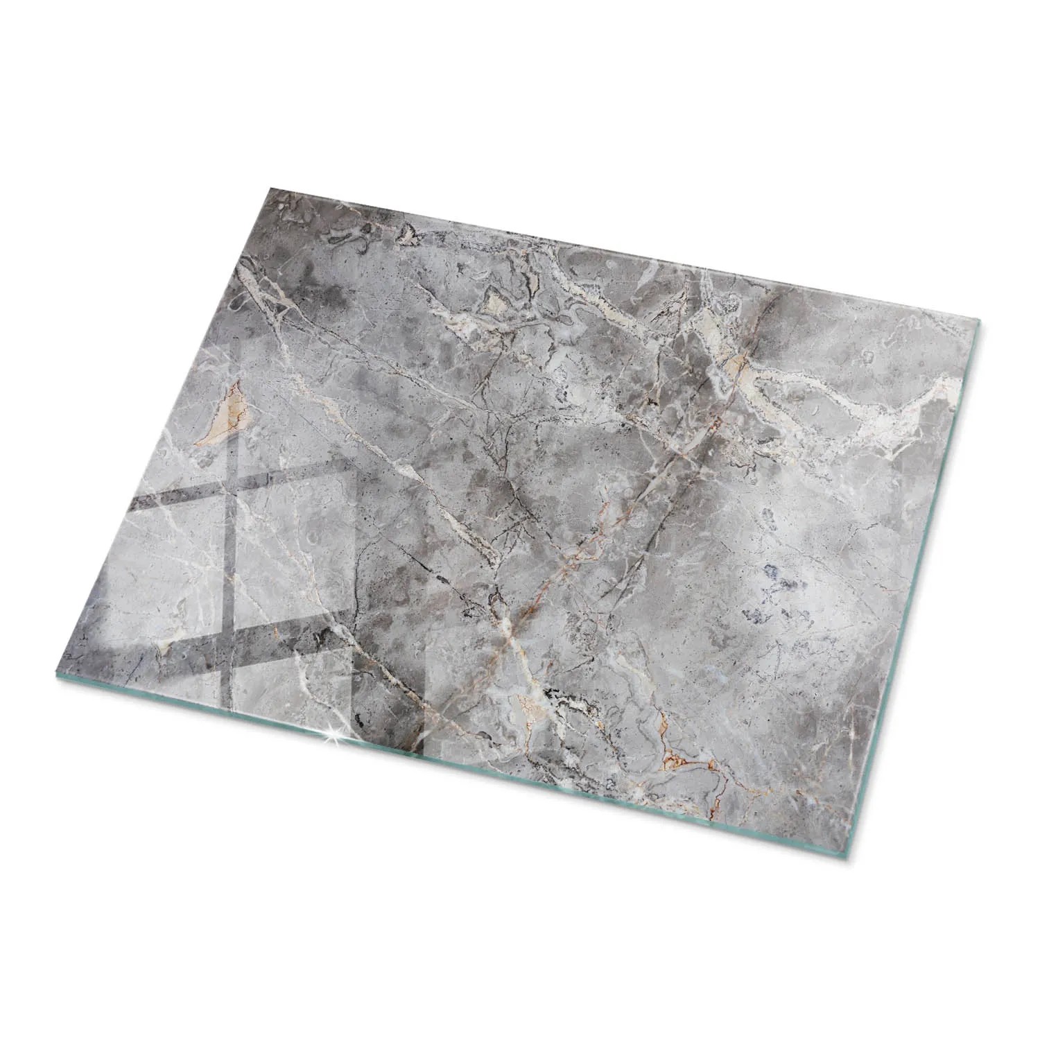 Tulup Tischplatte Natürliches Marmormuster Glastischplatte 80x60 Cm Grau Tischplatte Rechteckige Tischplatte Aus Glas Tischplatte Aus Glas