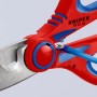 Knipex Elektrikerschere 160mm, rot/blaue Griffe, schneidet blaues Kabel. Zange für Elektriker.