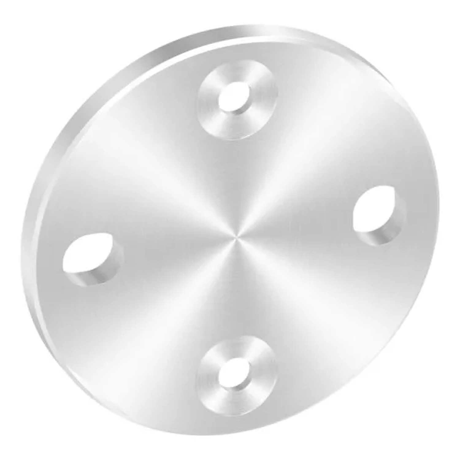 FeNau Ankerplatte Edelstahl V2A Ø 100 X 8 mm Mit Fase 2 Langlöcher 2 Bohrungen