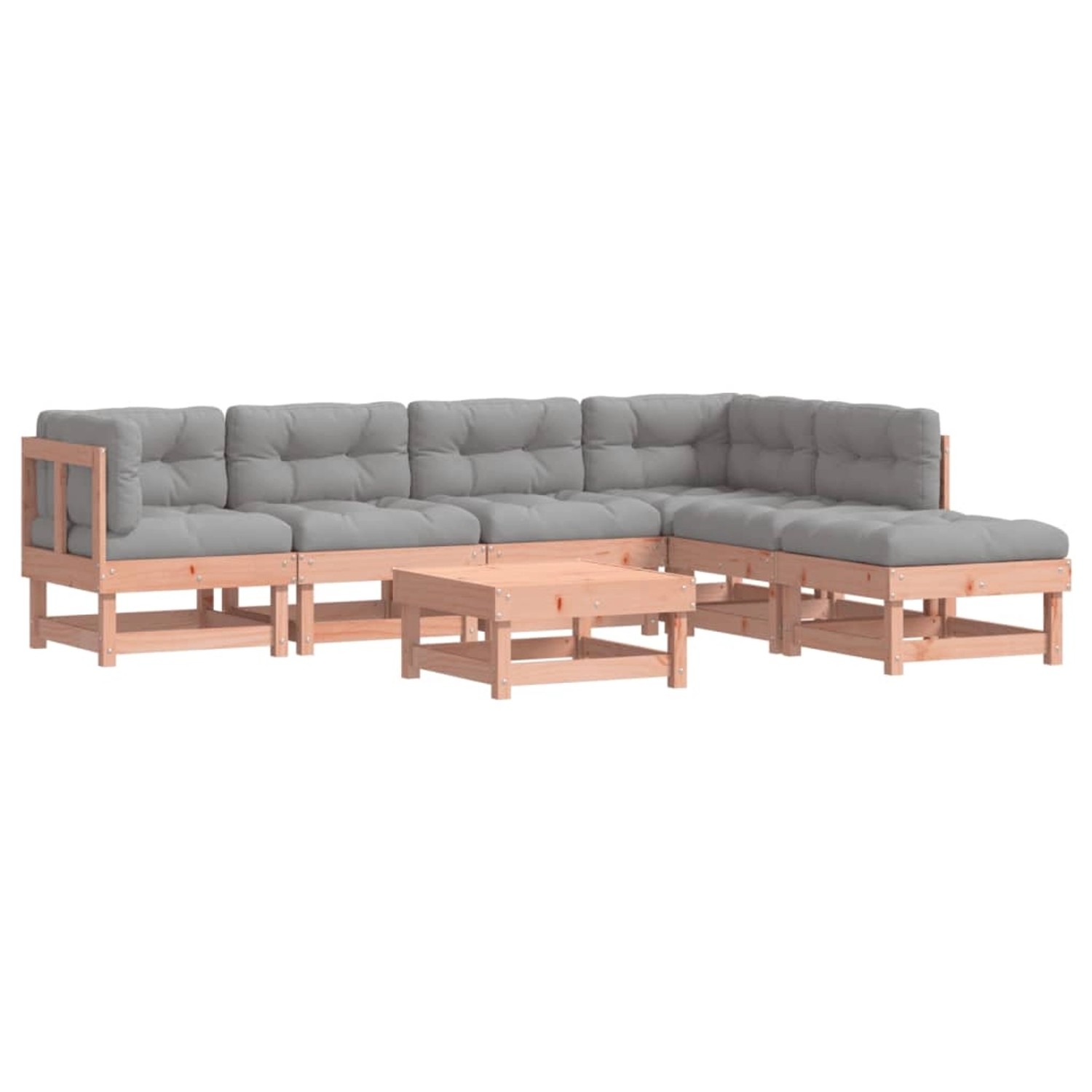 vidaXL 7-Tlg Garten-Lounge-Set mit Kissen Massivholz Douglasie 3185960