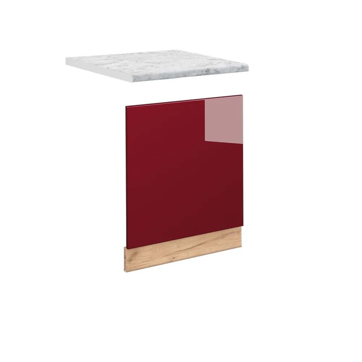 Vicco Frontblende Fame-Line Bordeaux Hochglanz Goldkraft Eiche 60 cm AP Marmor