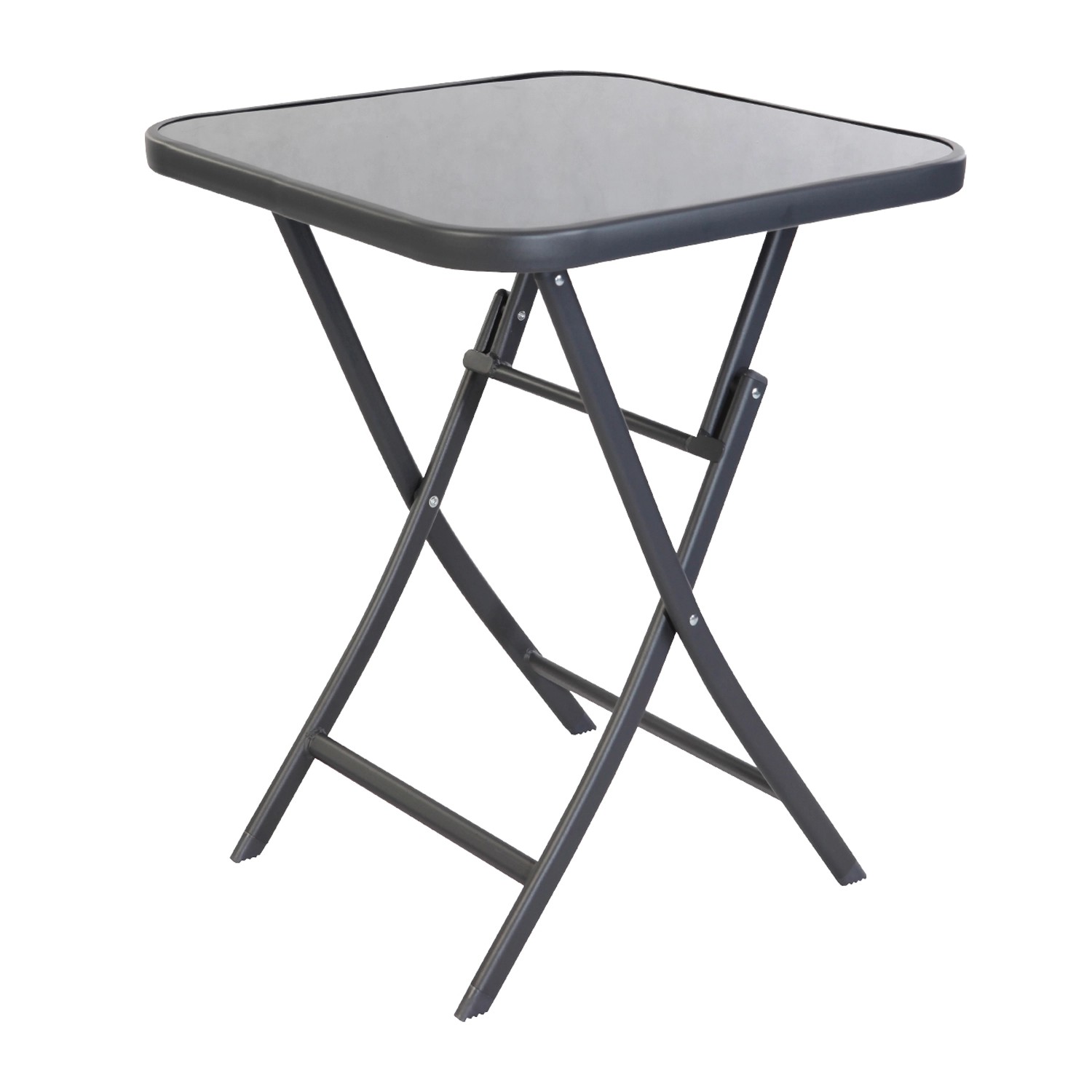 Mojawo Bistrotisch Klapptisch Glas und Metall 60x60xH70cm Anthrazit Mit Get günstig online kaufen