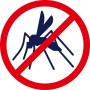 Symbolbild: Durchgestrichene Mücke. Kein Durchkommen für Insekten mit tesa® Fliegengitter.