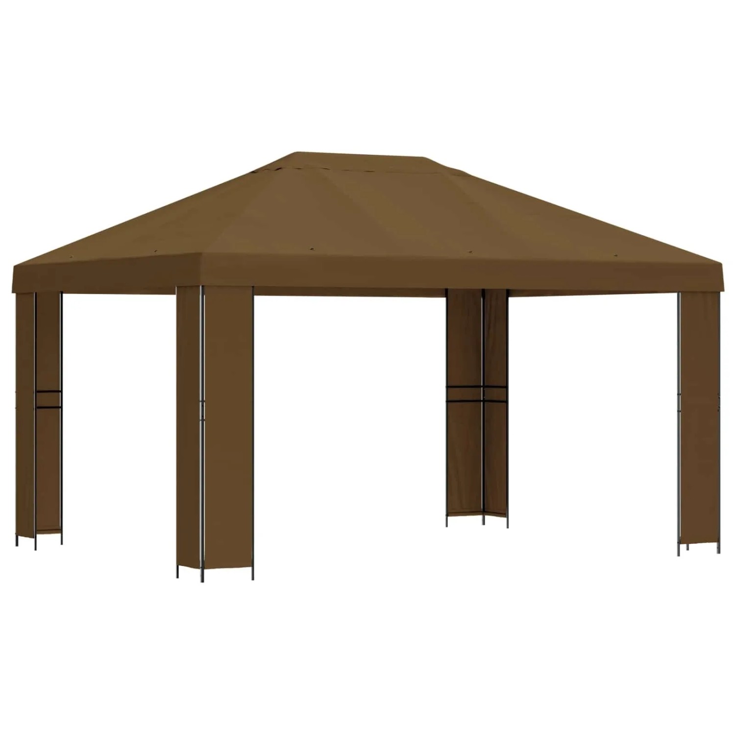 vidaXL Pavillon 4 x 3 m Taupe Polyester und Stahl 190 900378