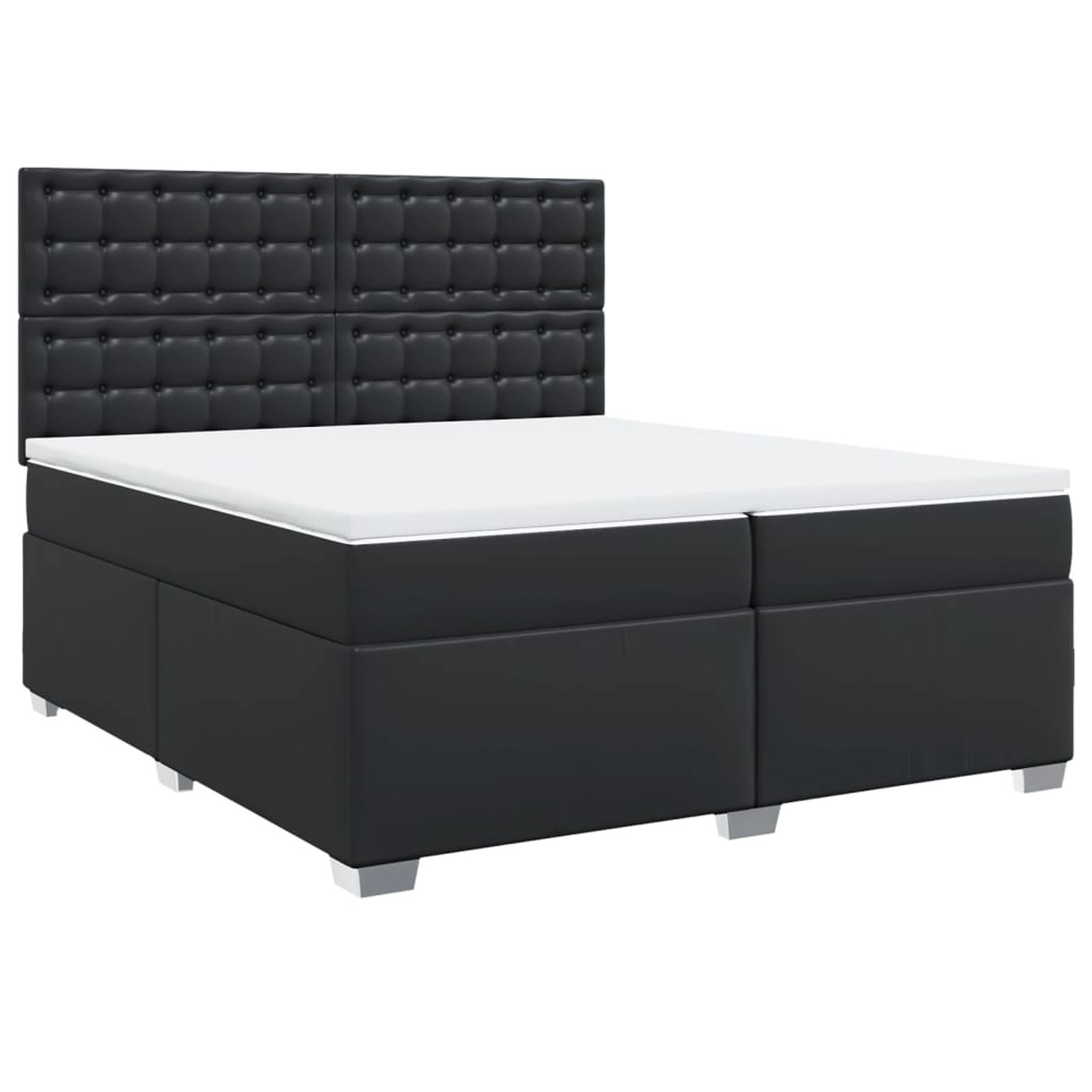 vidaXL Boxspringbett mit Matratze Schwarz 200x200 cm Kunstleder2103523 günstig online kaufen