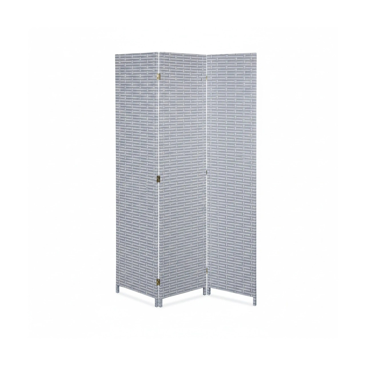 Relaxdays Paravent Kunststoff Holz Grau Weiß 3-teilig Faltbar 170 cm x 120 cm x 2 cm 3,6 kg