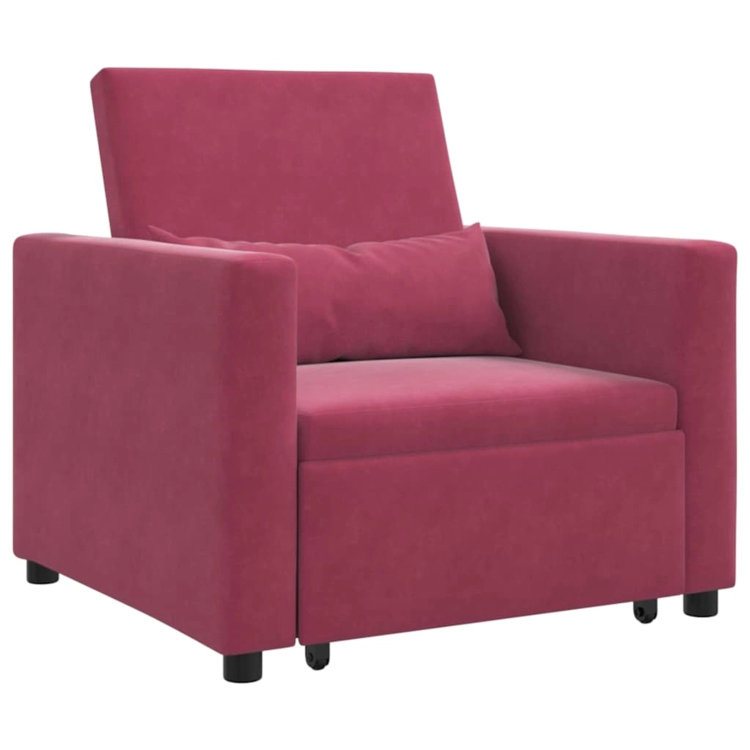vidaXL Einzel-Schlafsofa mit Rädern Weinrot 90 x 165 x 87 cm Samt 42002702 günstig online kaufen