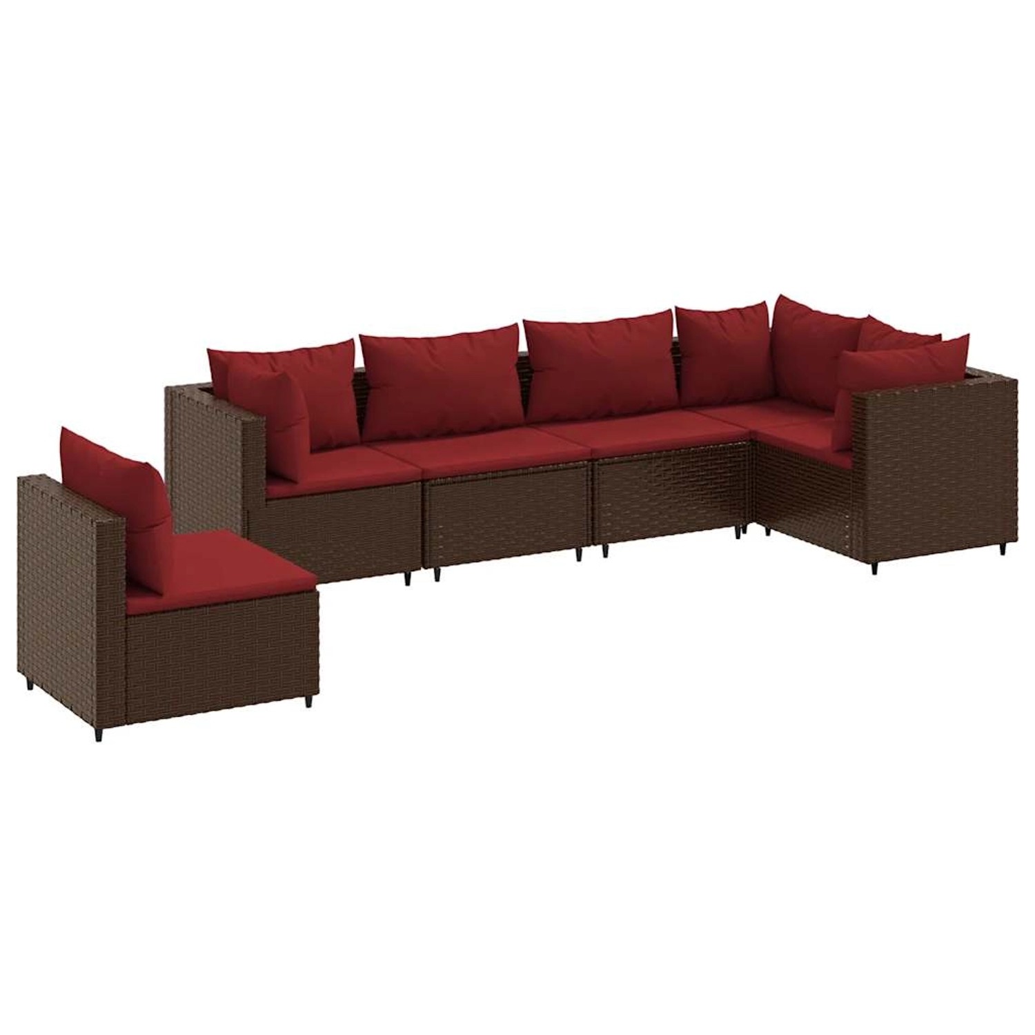 vidaXL 6-Tlg Garten-Lounge-Set mit Kissen Braun Poly Rattan 3308173 günstig online kaufen