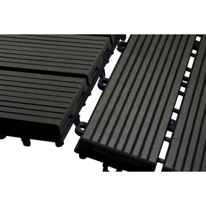 Florco WPC Klickfliese, anthrazit, 30x30 cm. Holzfliese aus Kunststoff/Holz-Gemisch mit Klicksystem.