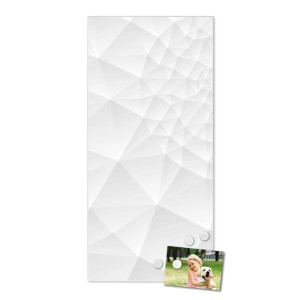 Weiße Banjado Magnettafel Nautilus, 37x78cm, mit geometrischem Muster und Magneten.