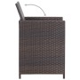 Detailansicht Gartenstuhl der vidaXL Essgruppe, braunes Polyrattan, verstellbare Rückenlehne.