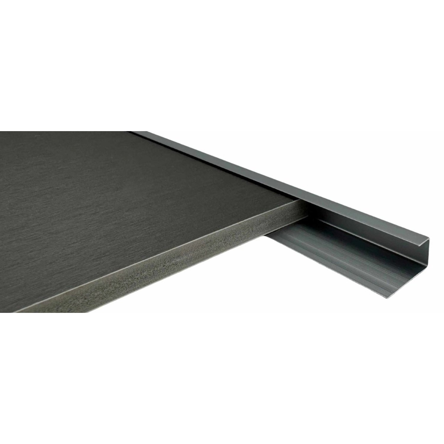Colortree Aluminium Profil Endprofil Anthrazit Eloxiert 2m U Montageprofil günstig online kaufen