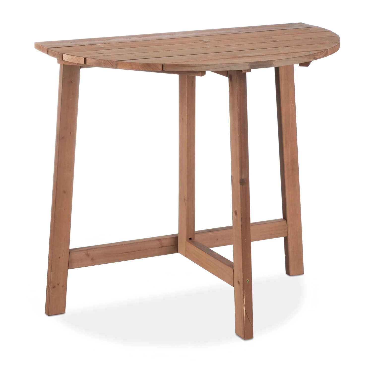 Relaxdays Klapptisch Tannenholz Dunkelbraun Halbrund Klappbar 74 cm x 80 cm x 50 cm 4,7 kg