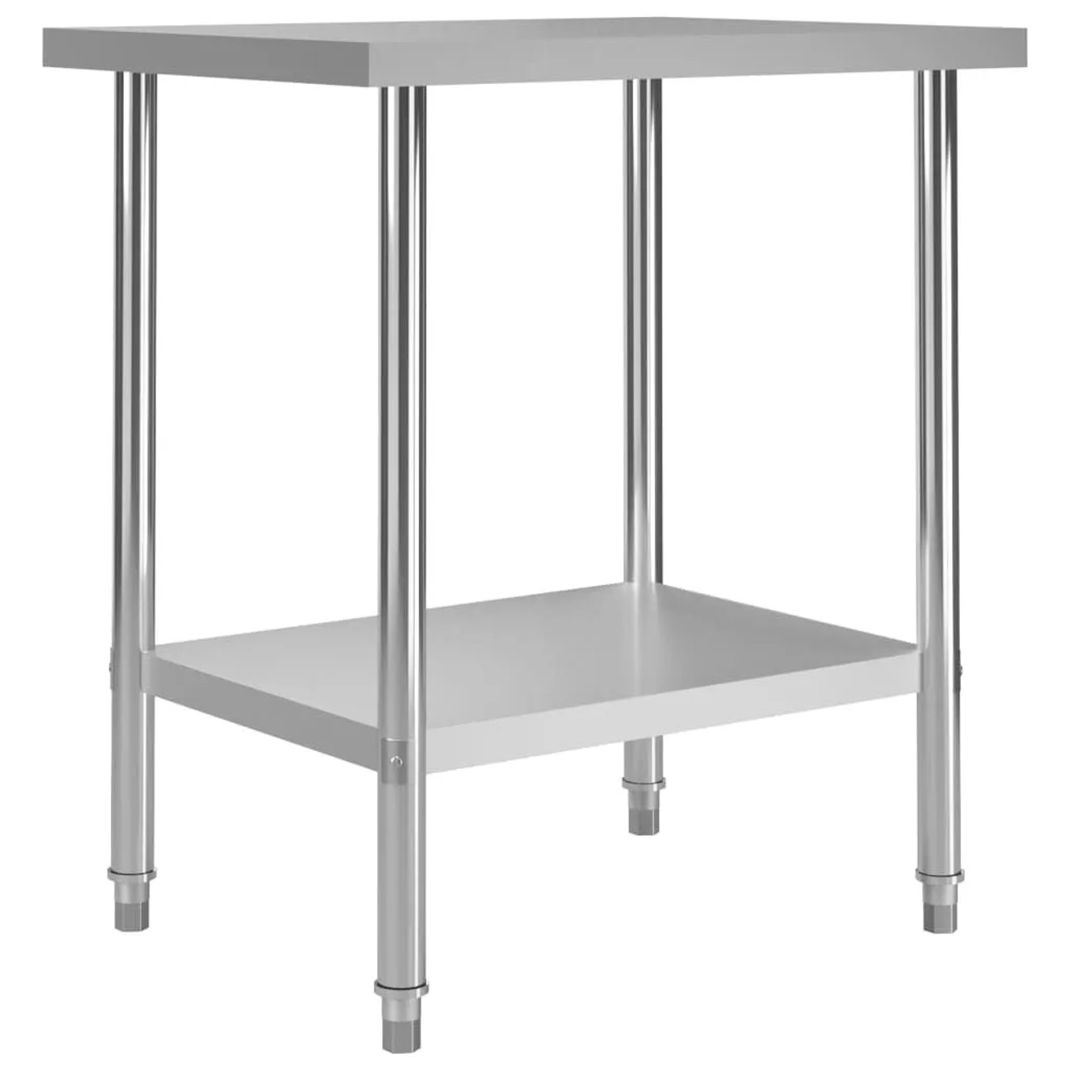 DELUKE Edelstahl Arbeitstisch KUGO 80x60x85cm Gastro-Arbeitstisch Arbeitsfläche Gastro-Küchentisch Küchen-Arbeitstisch