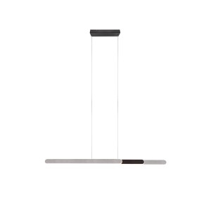 Moderne Trio LED-Pendelleuchte Helios, 1-flammig, Aluminium gebürstet, 130 cm. Ideal für Esszimmer.