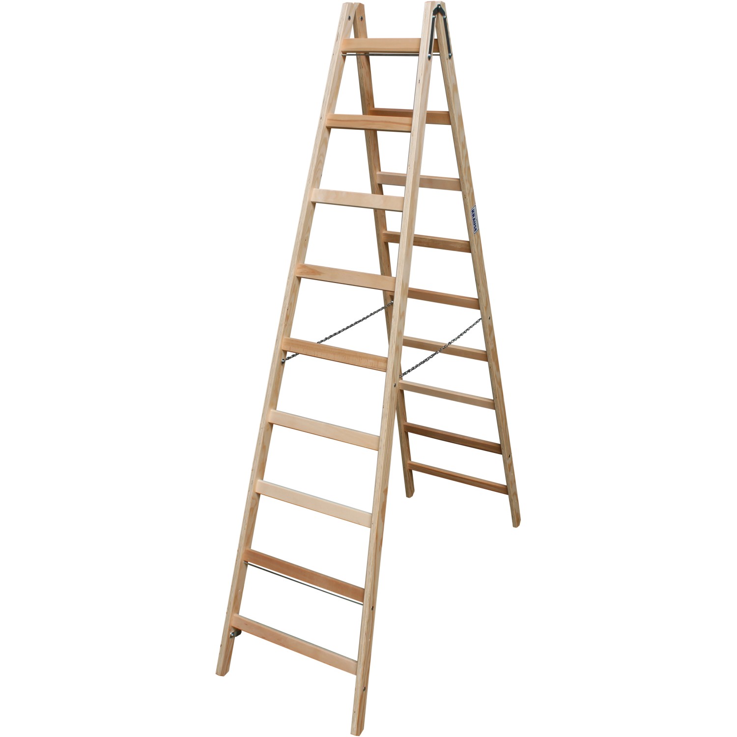 Krause Stabilo Sprossen-Doppel-Leiter Holz 2 x 9 Sprossen