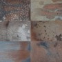 Matte Keramik Wandfliesen 20x40cm in Terracotta-Blau Farbmischung mit Raku-Effekt und V4 Farbvariation.