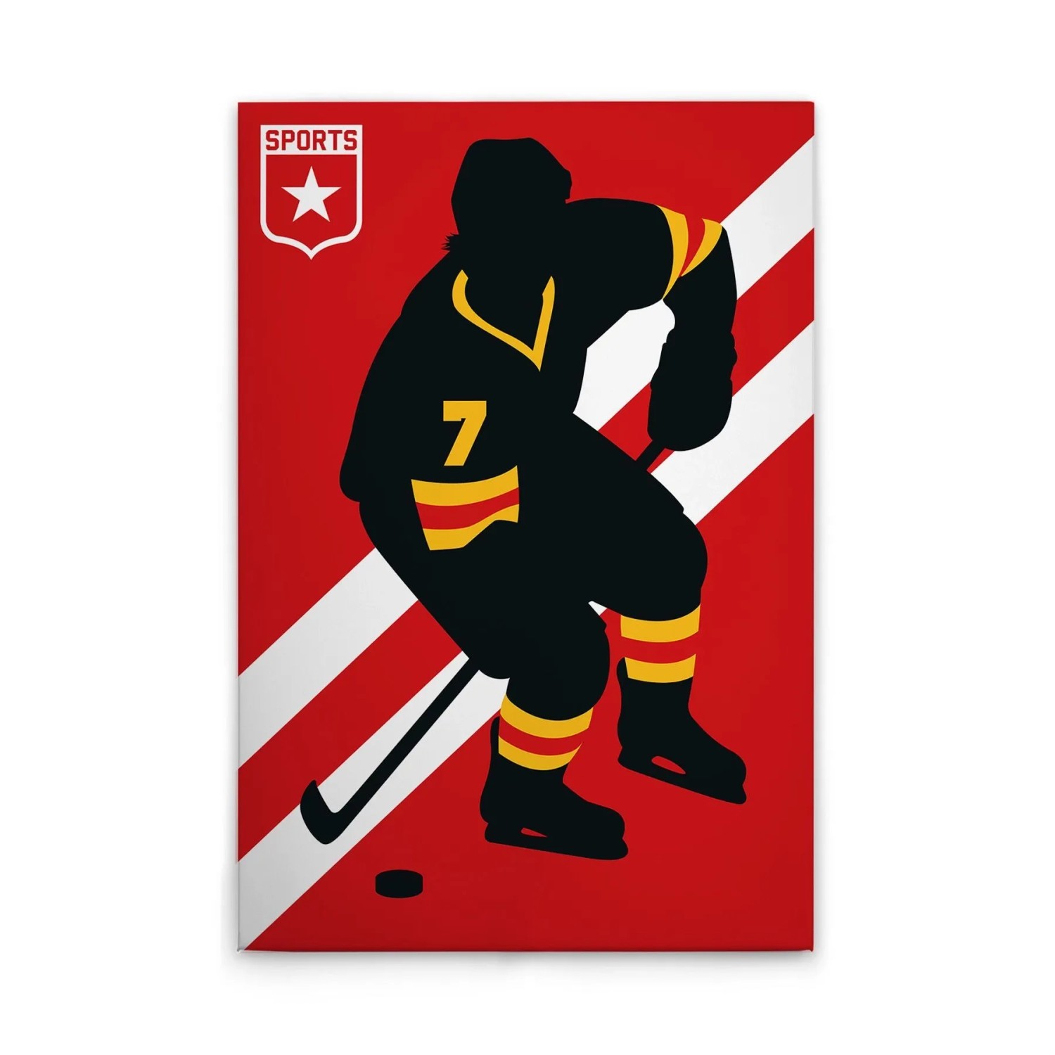 Tadessi Leinwandbild - M1-No.50877 - Retro Ice Hockey Spieler - 60 x 90 cm - Querformat