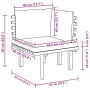 vidaXL Garten-Ecksofa Modul aus Akazienholz mit hellen Kissen. Maße für Gartenstühle.
