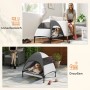 PawHut Erhöhtes Hundebett Polyester 76 x 61 x 71cm Hellgrau_7