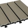 Klickfliese WPC Holzoptik hellgrau, 30x30cm, 6er Set für Balkon und Terrasse.