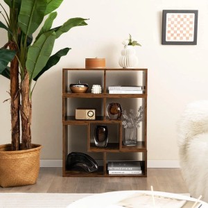 Costway Fernsehschrank Holz 3-teilig Frei Kombinierbar Braun