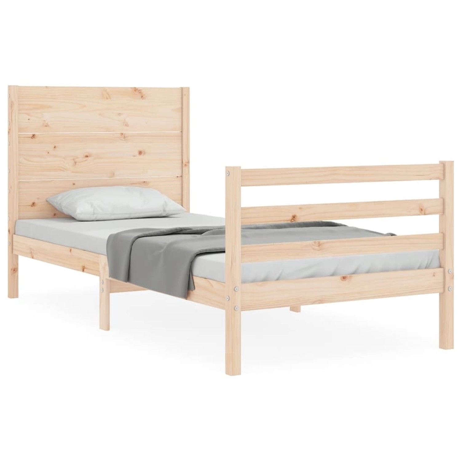 vidaXL Massivholzbett mit Kopfteil 90x200 cm 3194621 günstig online kaufen