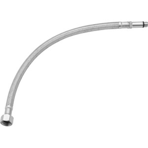 Flex-Verbindungsschlauch 3/8 x M10, 350 mm, silber. Flexibler Panzerschlauch für Trinkwasser und Spülen.