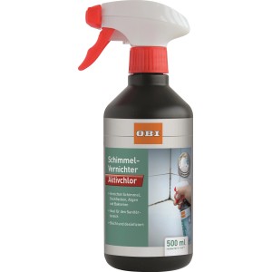 OBI Schimmel-Vernichter Aktivchlor 500ml Flasche mit Sprühkopf, zur Schimmelbekämpfung.