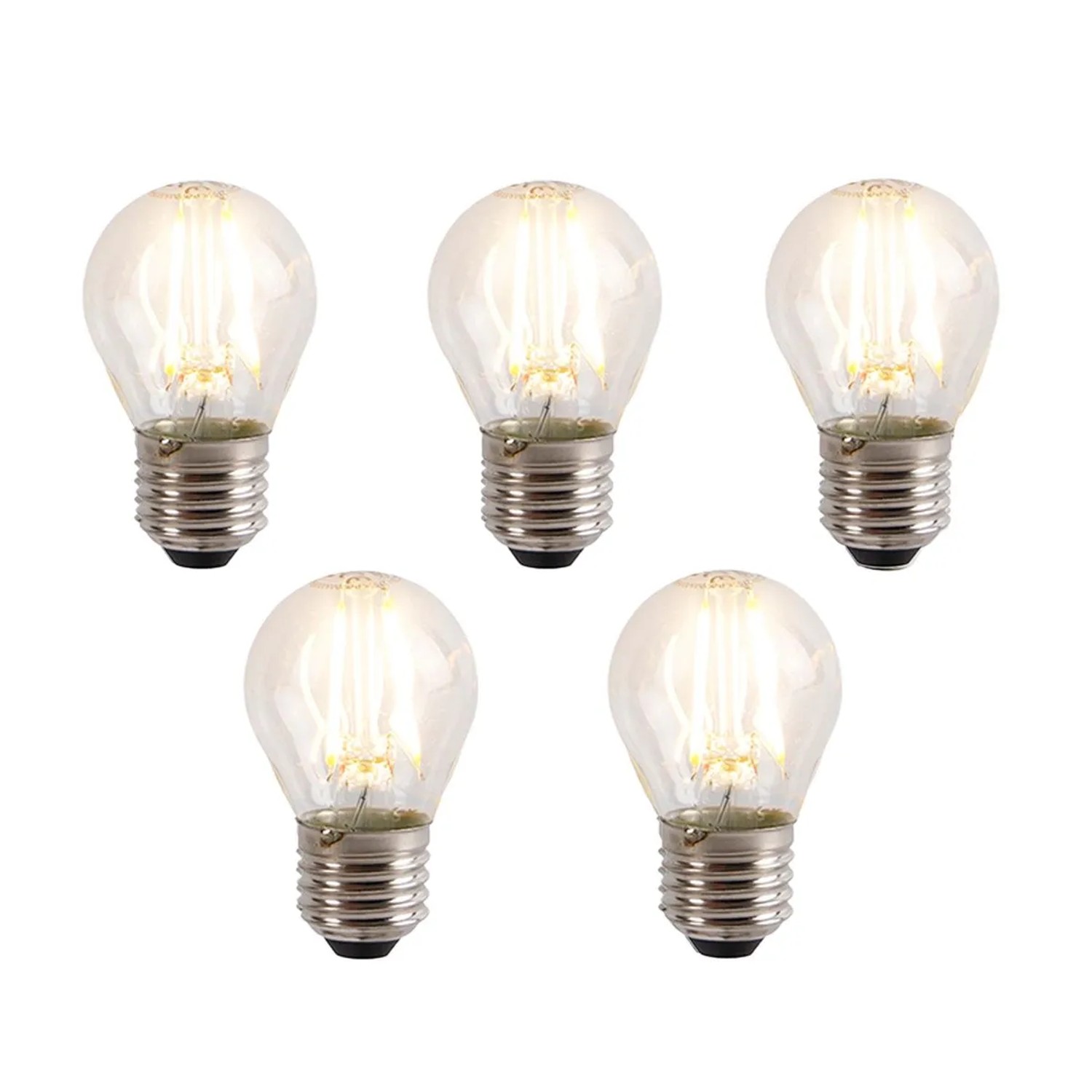 LUEDD 5er Set E27 Dimmbare LED Glühbirnen P45 4W 330lm 2100K