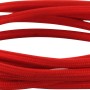 Rotes 3-adriges Textilkabel als Meterware für Lampen.